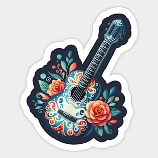 FLORAL Mexican GUITAR Sticker